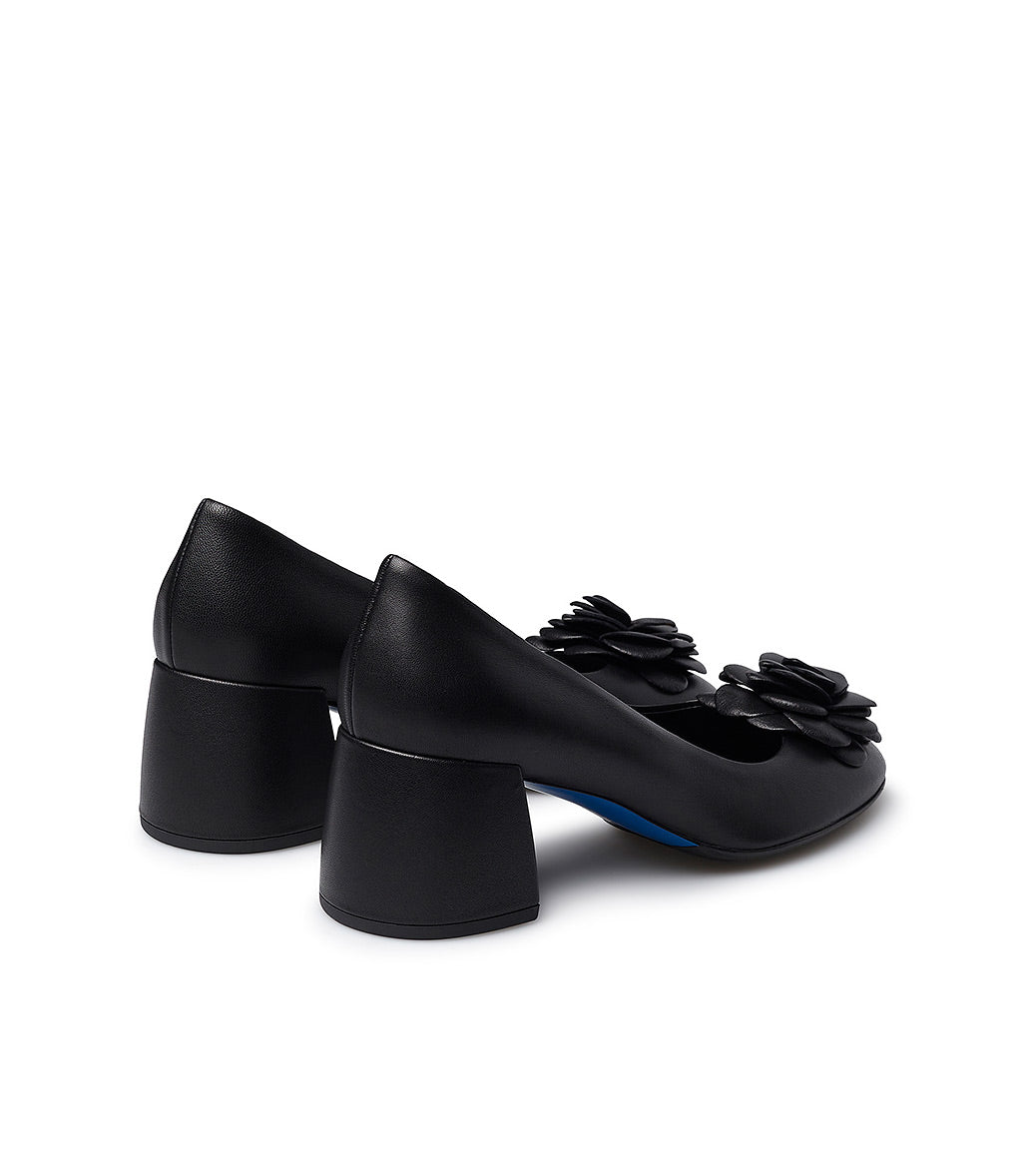 Loriblu Décolleté in nappa nera con fiore Qualità