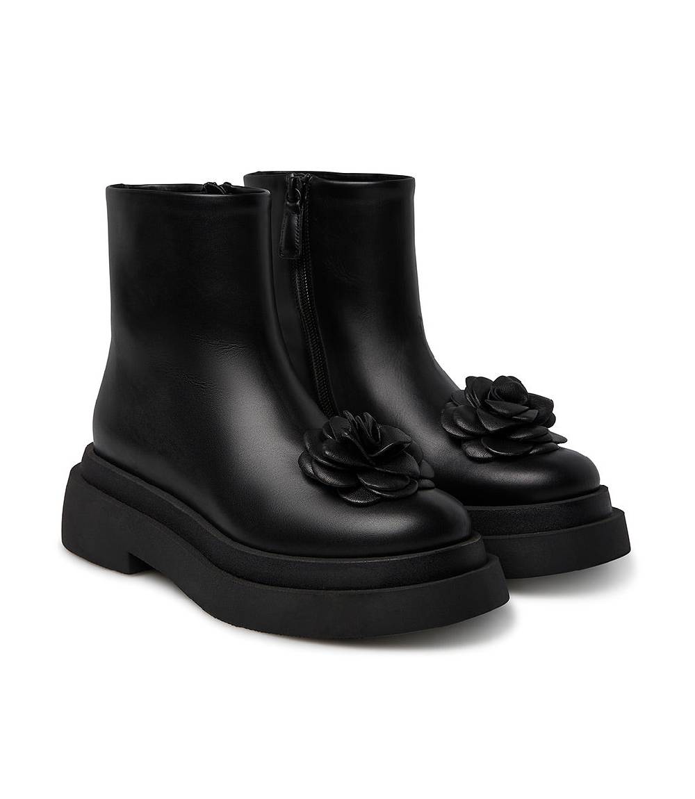 Loriblu Stivaletto in vitello nero con fiore Negozi Online