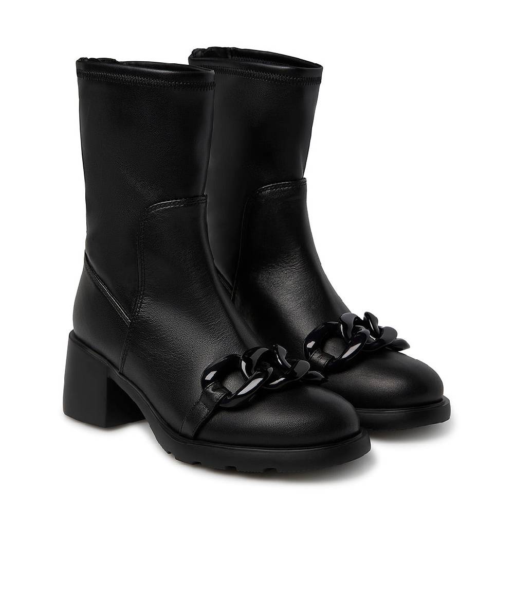Loriblu Stivaletto in nappa nera con accessorio Consegna Veloce