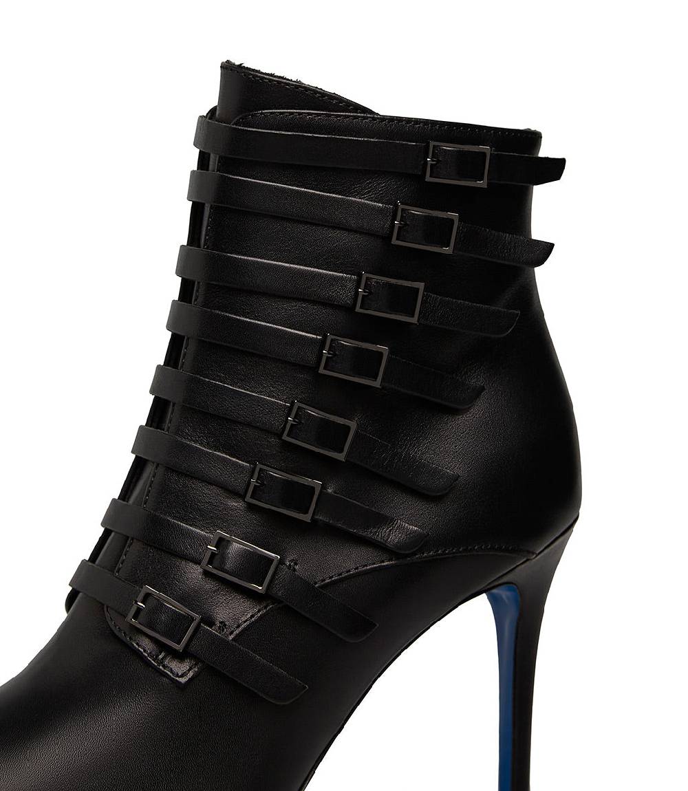 Loriblu Stivaletto in nappa nera con cinturini Shopping Online