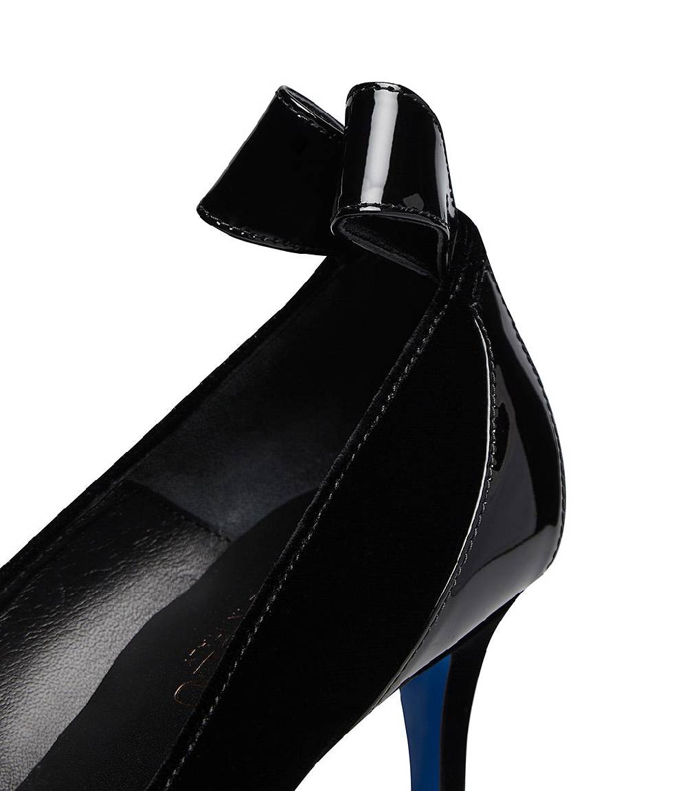 Loriblu Décolleté in velluto e vernice nera Presa