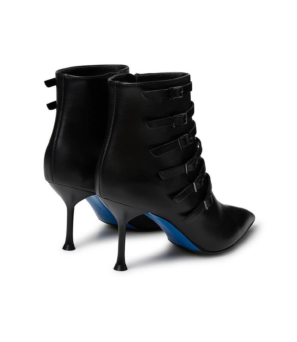 Loriblu Stivaletto in nappa nera con cinturini Sconto