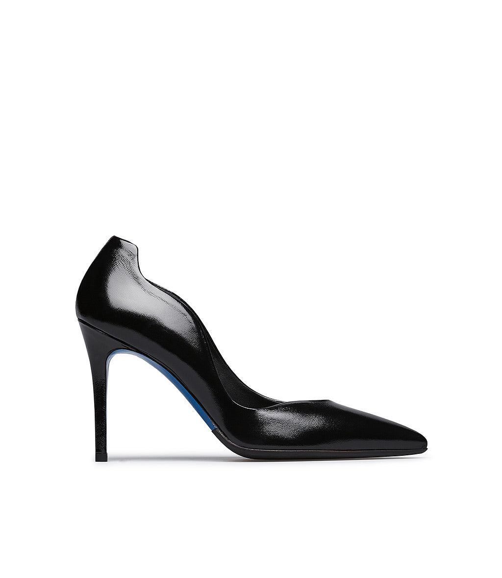 Loriblu Décolleté onda in pelle lucida nera