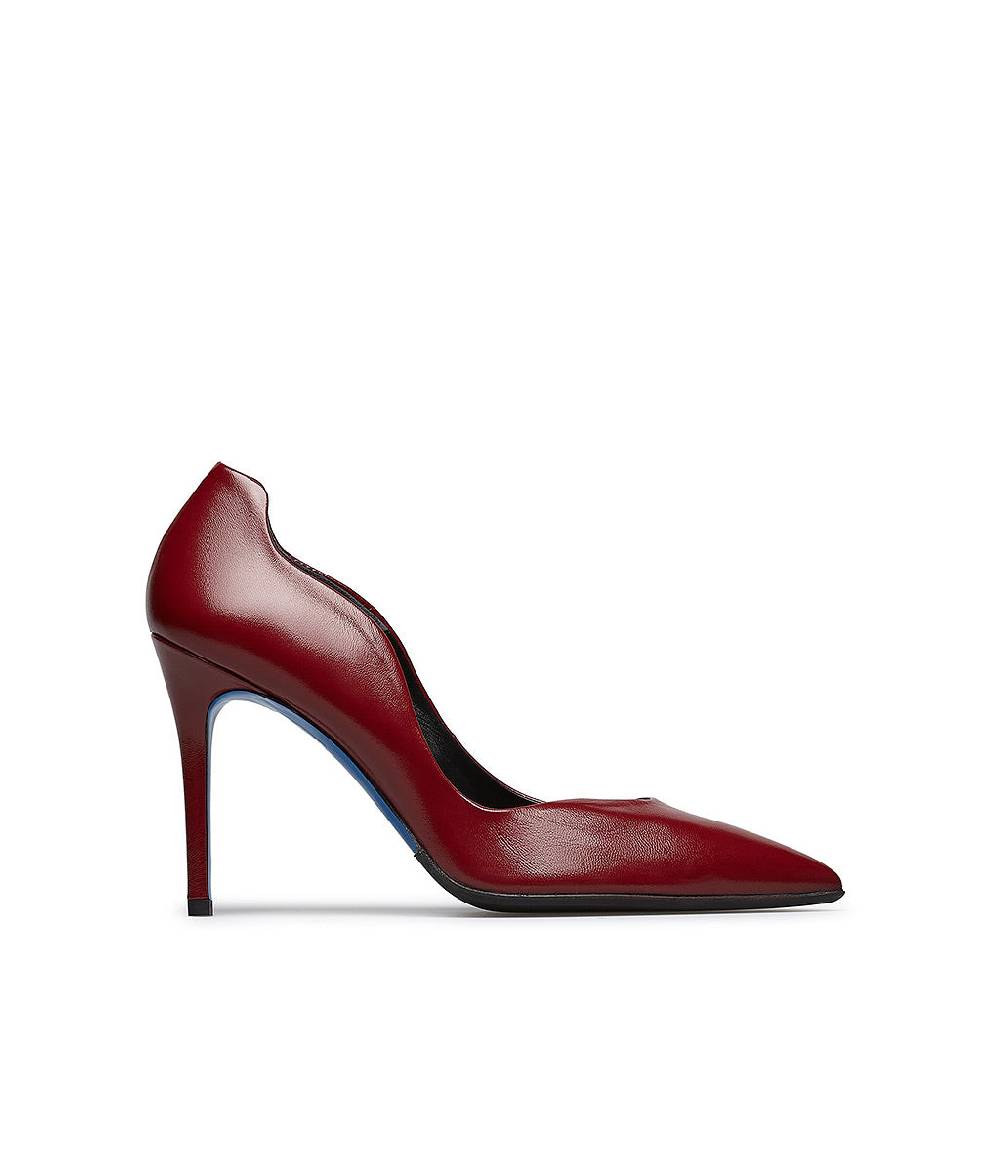 Loriblu Décolleté onda in pelle lucida bordeaux