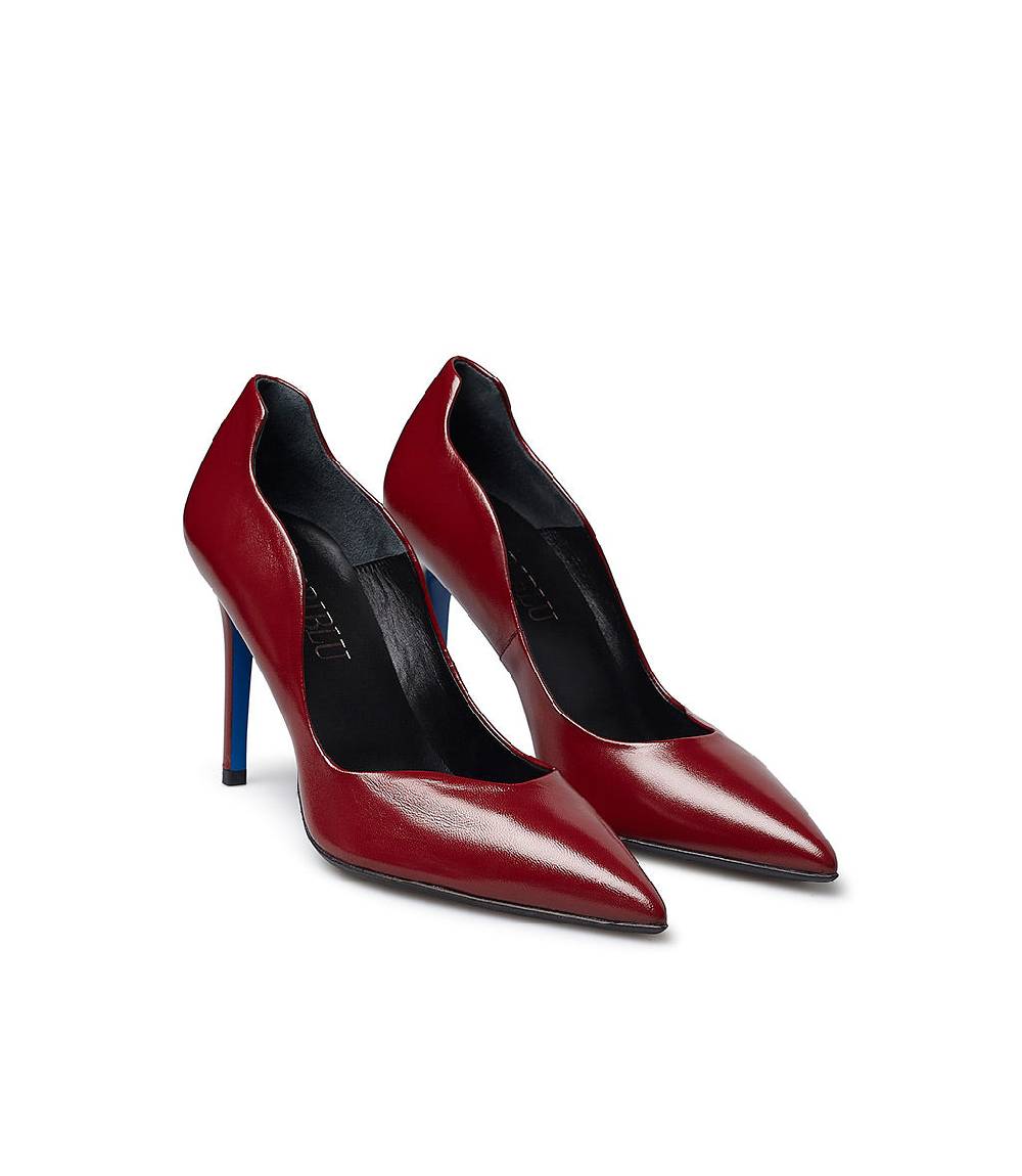Loriblu Décolleté onda in pelle lucida bordeaux Hotsell