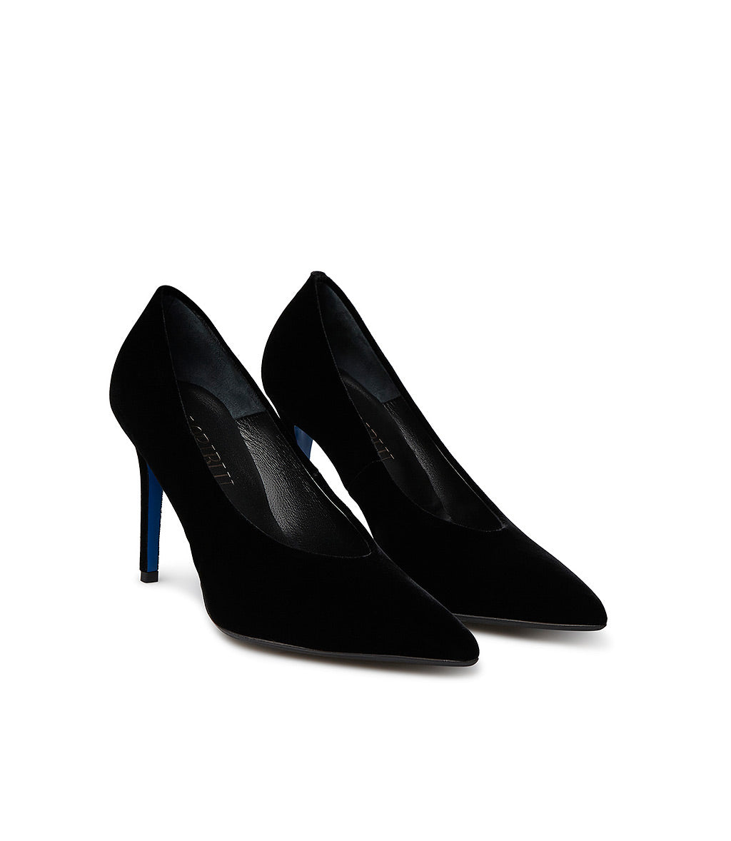 Loriblu Décolleté in velluto nero Vendita Economica