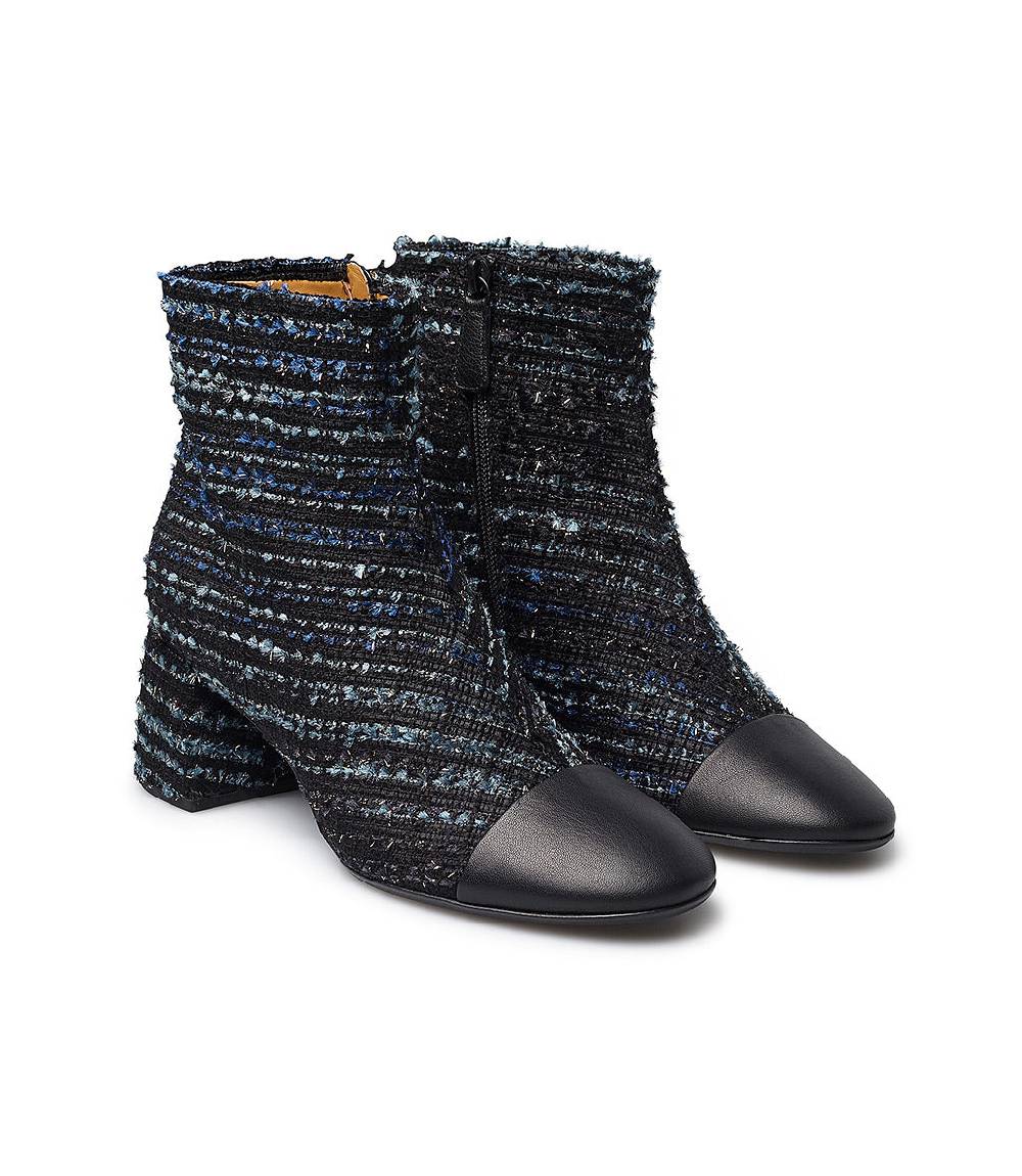 Loriblu Stivaletto in tessuto tweed e nappa blu 2025