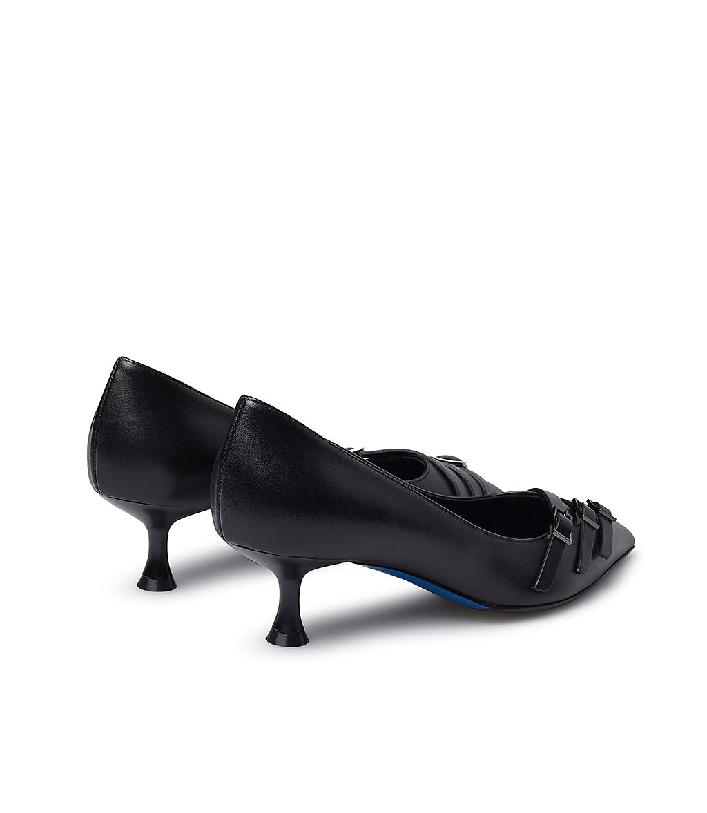 Loriblu Décolleté in nappa nera con cinturini Qualità