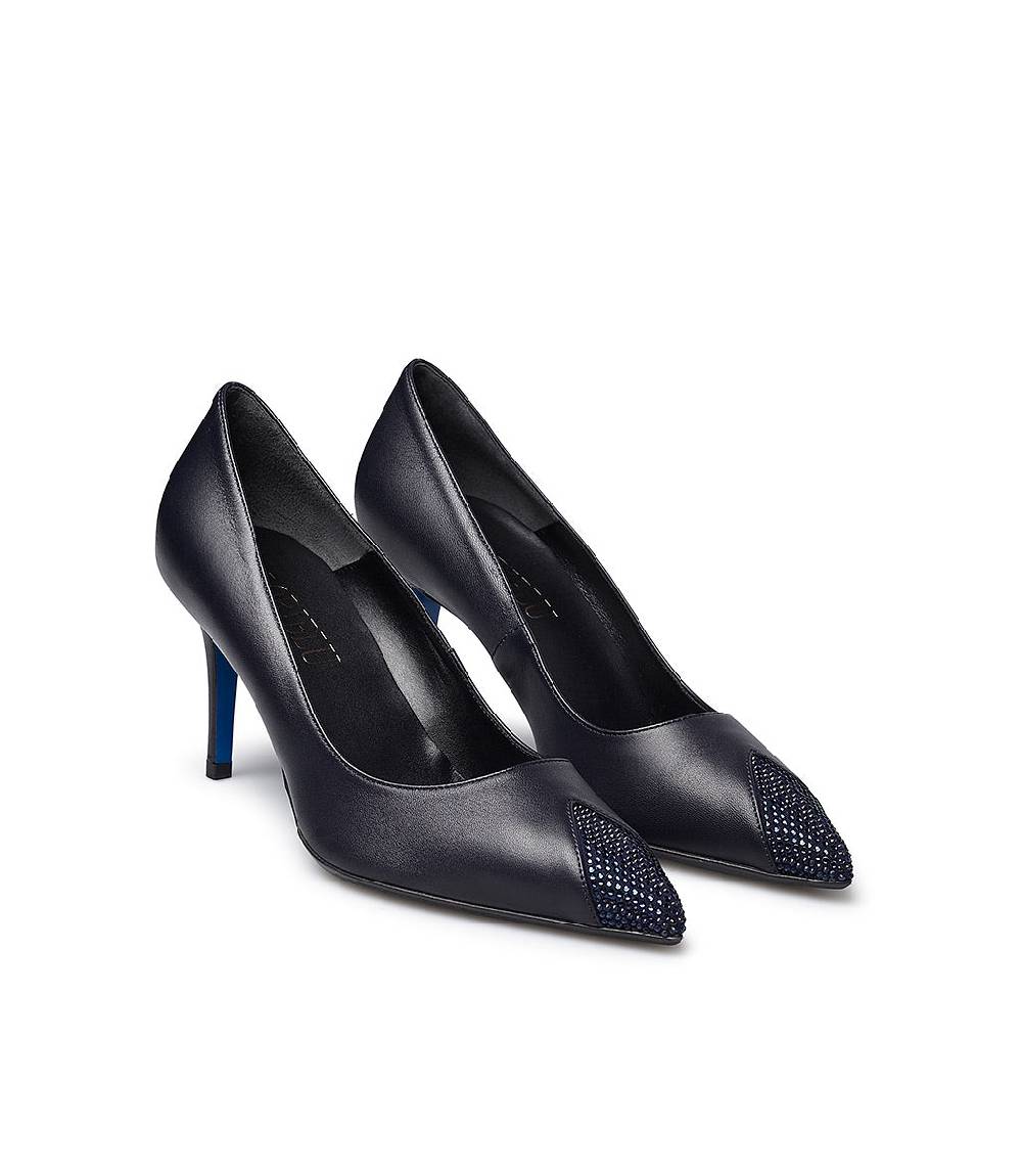 Loriblu Décolleté in nappa blu con cristalli Negozi Online