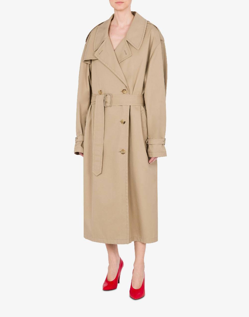 ﻿Love Moschino Trench in gabardina di cotone e nylon Moda