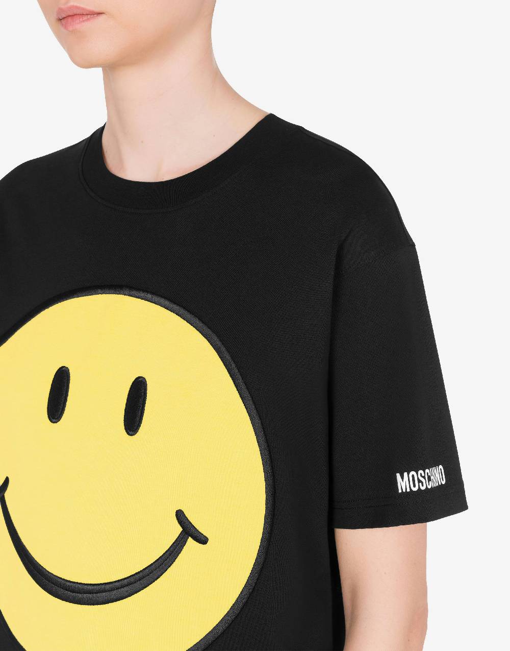 Love Moschino T-shirt in jersey organico Smiley® Italy
