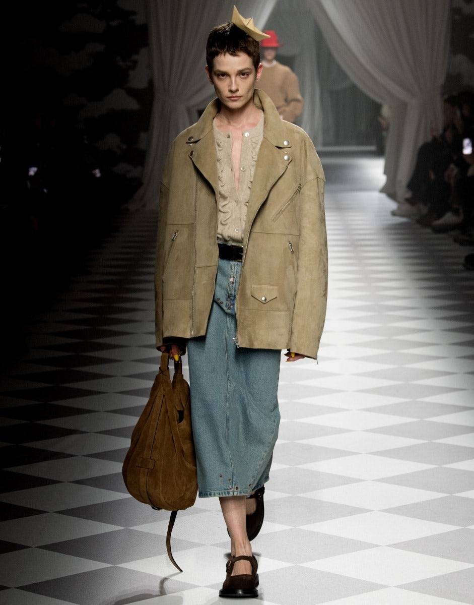 Love Moschino Giacca Biker oversize in camoscio Italia