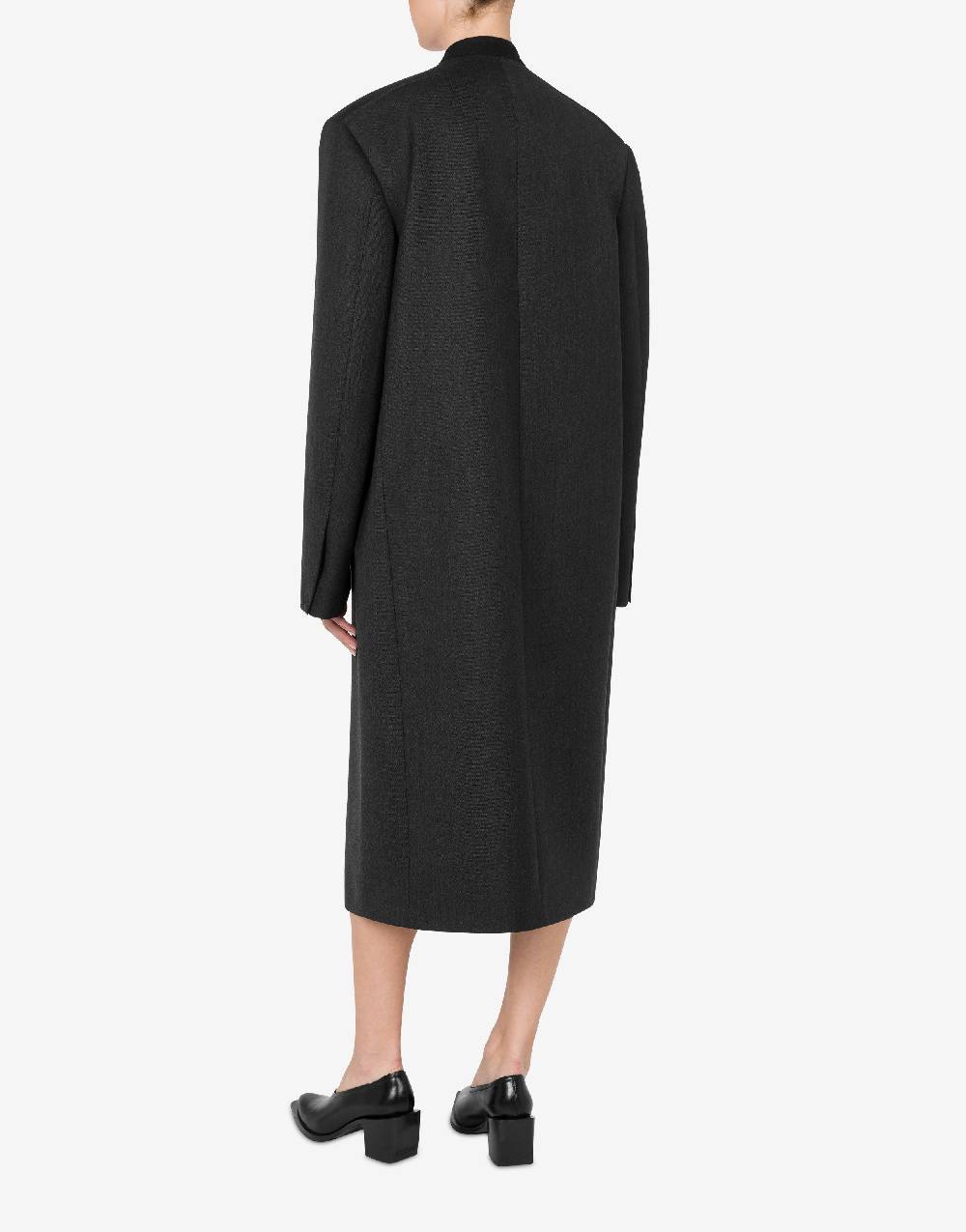 Love Moschino Cappotto in tela di lana tinto in filo Promozione