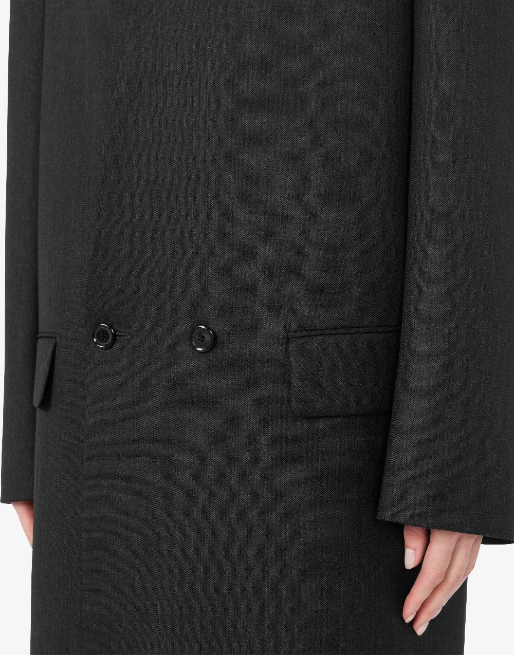Love Moschino Cappotto in tela di lana tinto in filo Promozione