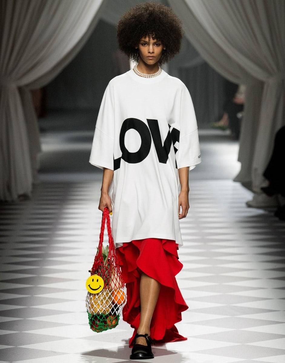 Love Moschino Gonna in crêpe con ruches Negozi Online