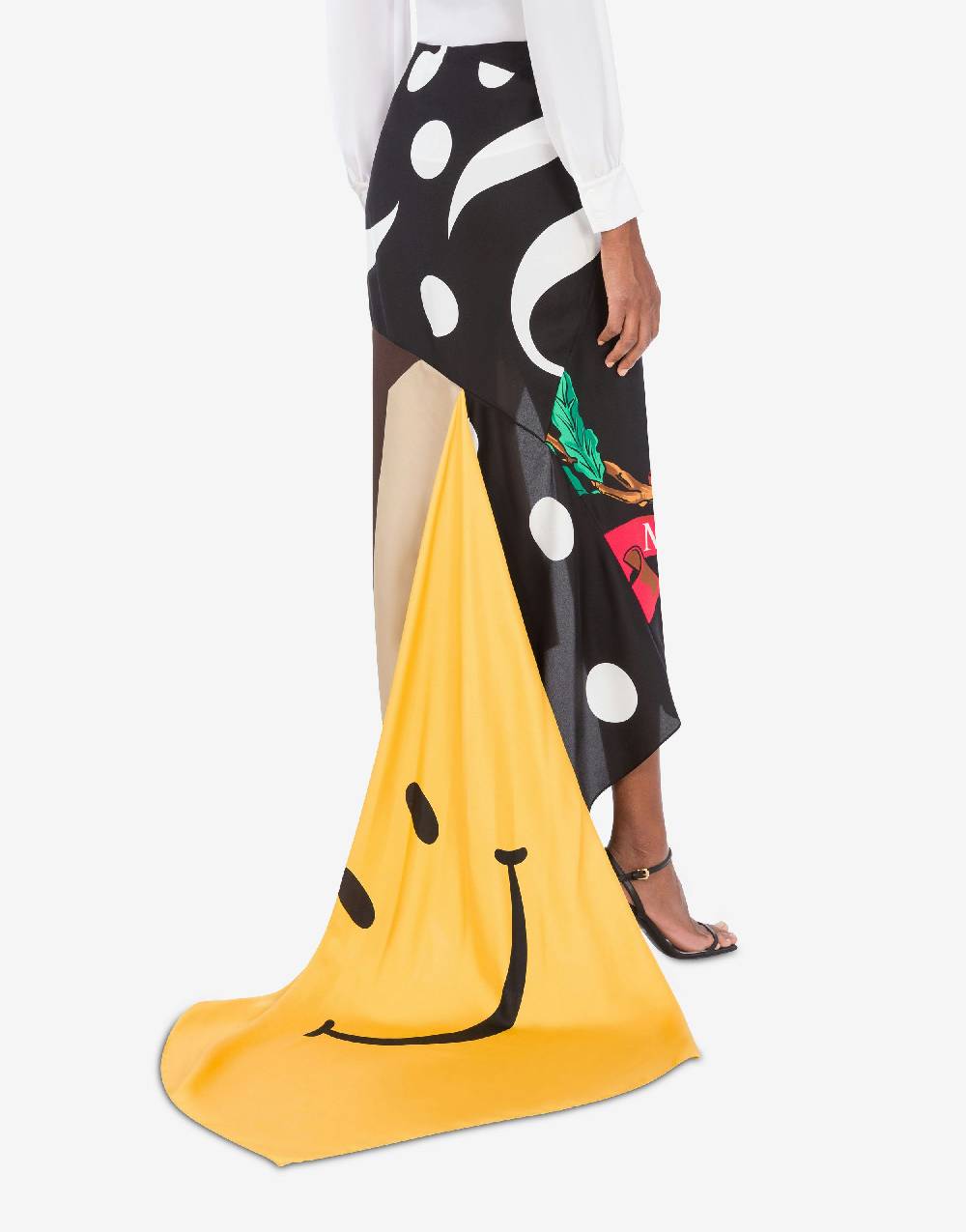 Love Moschino Gonna in twill di seta Patchwork Consegna Veloce
