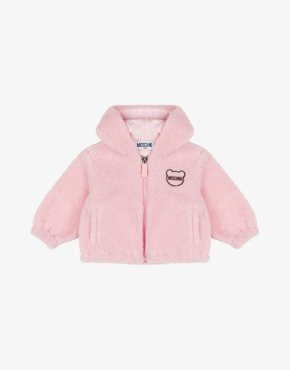 Love Moschino Cappotto in tessuto soft Teddy Patch Outlet