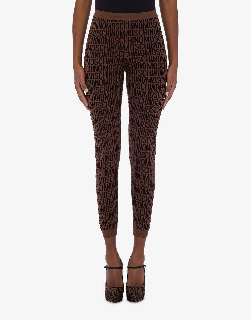 Love Moschino Leggings in lana Allover Logo Nuovo