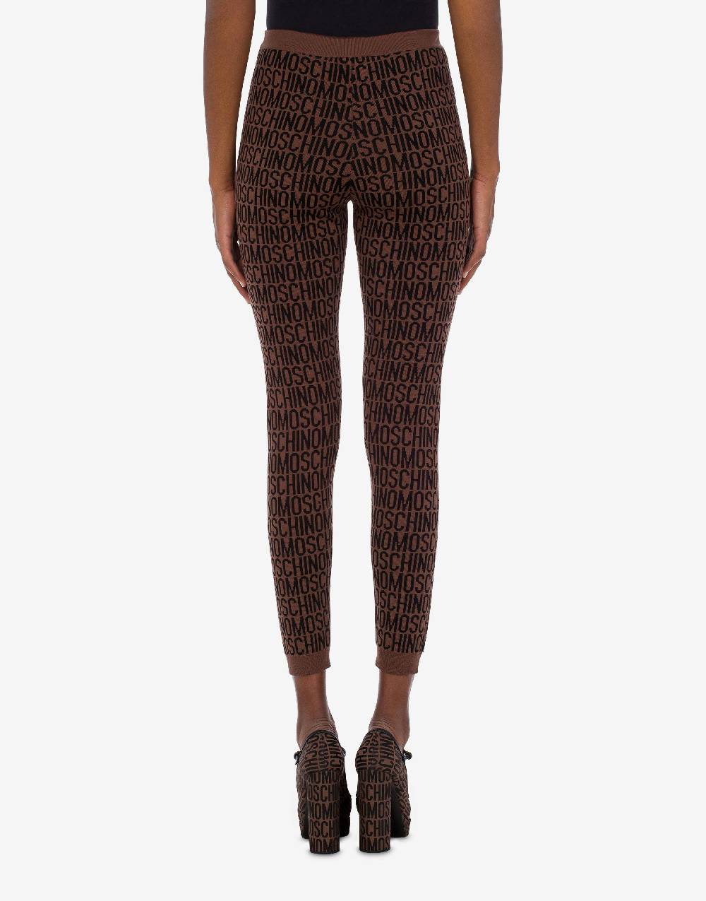 Love Moschino Leggings in lana Allover Logo Nuovo