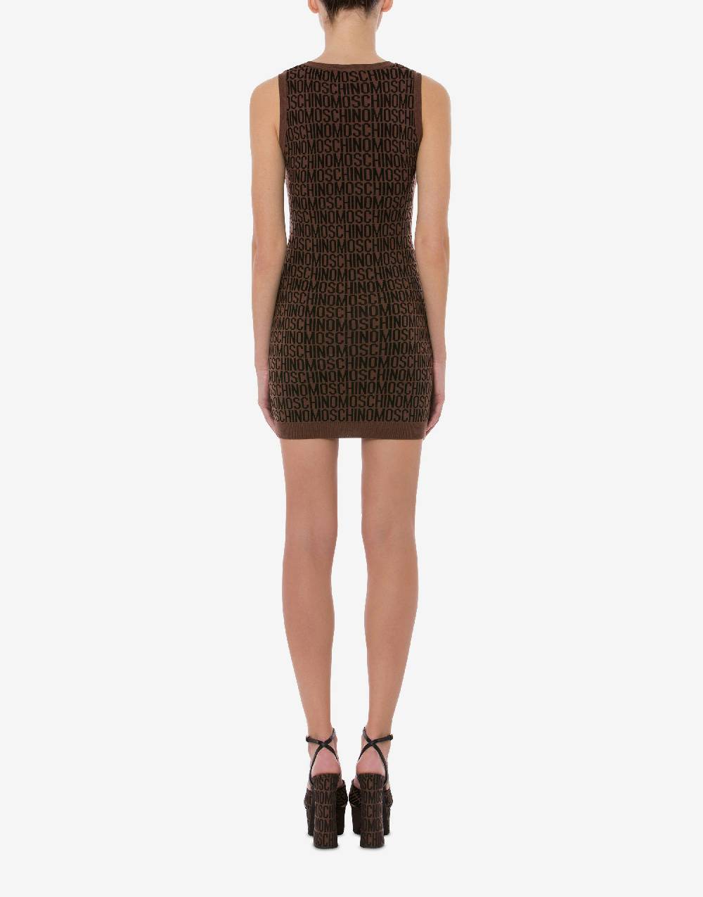 Love Moschino Abito in lana Allover Logo Qualità Garantita