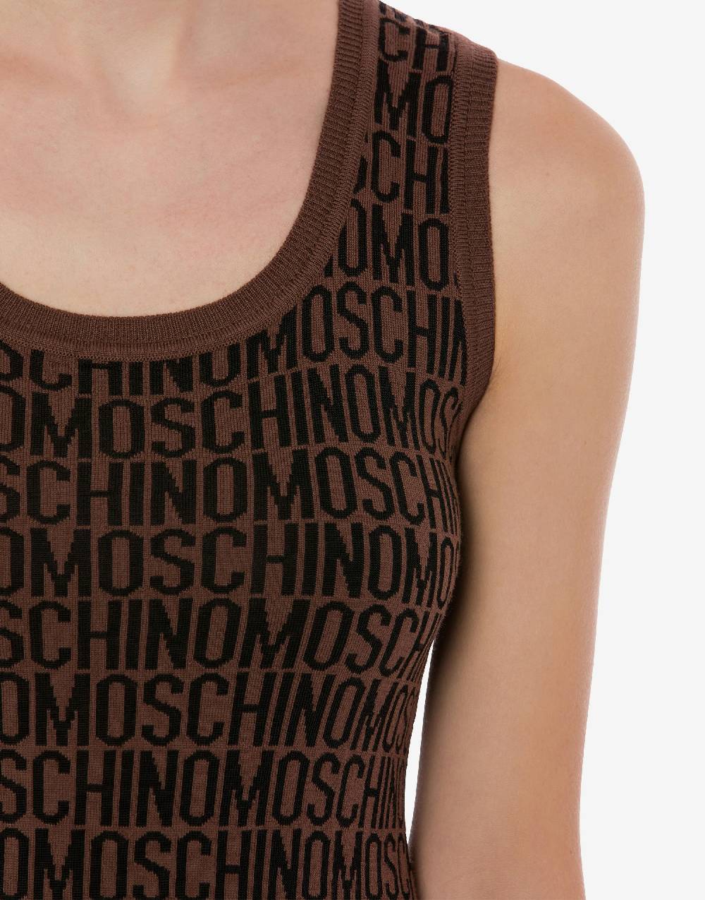 Love Moschino Abito in lana Allover Logo Qualità Garantita