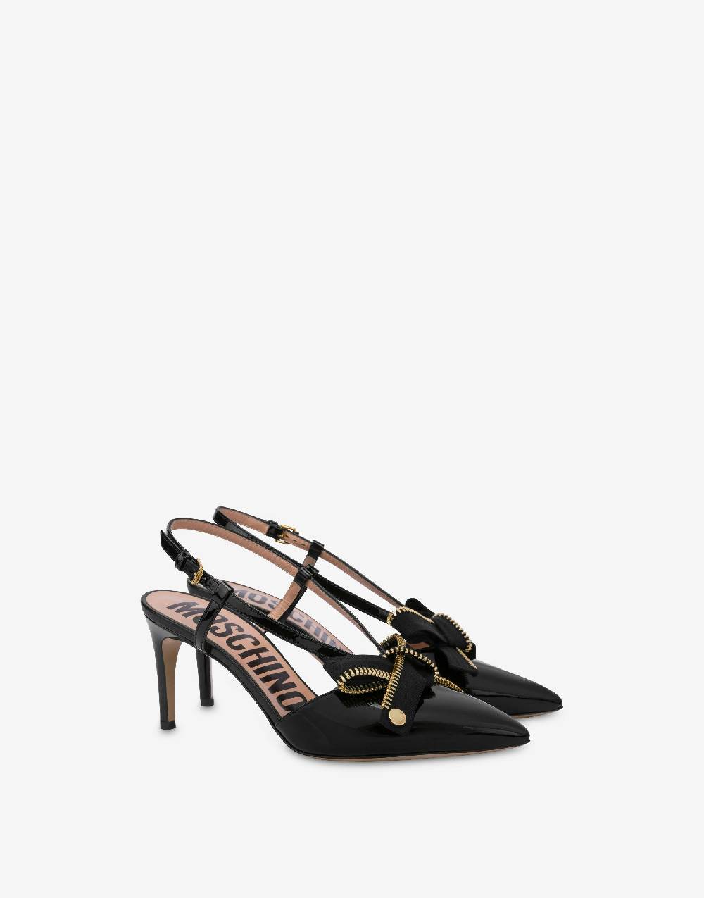 Love Moschino Slingback in vernice Bow Zip Shopping Online