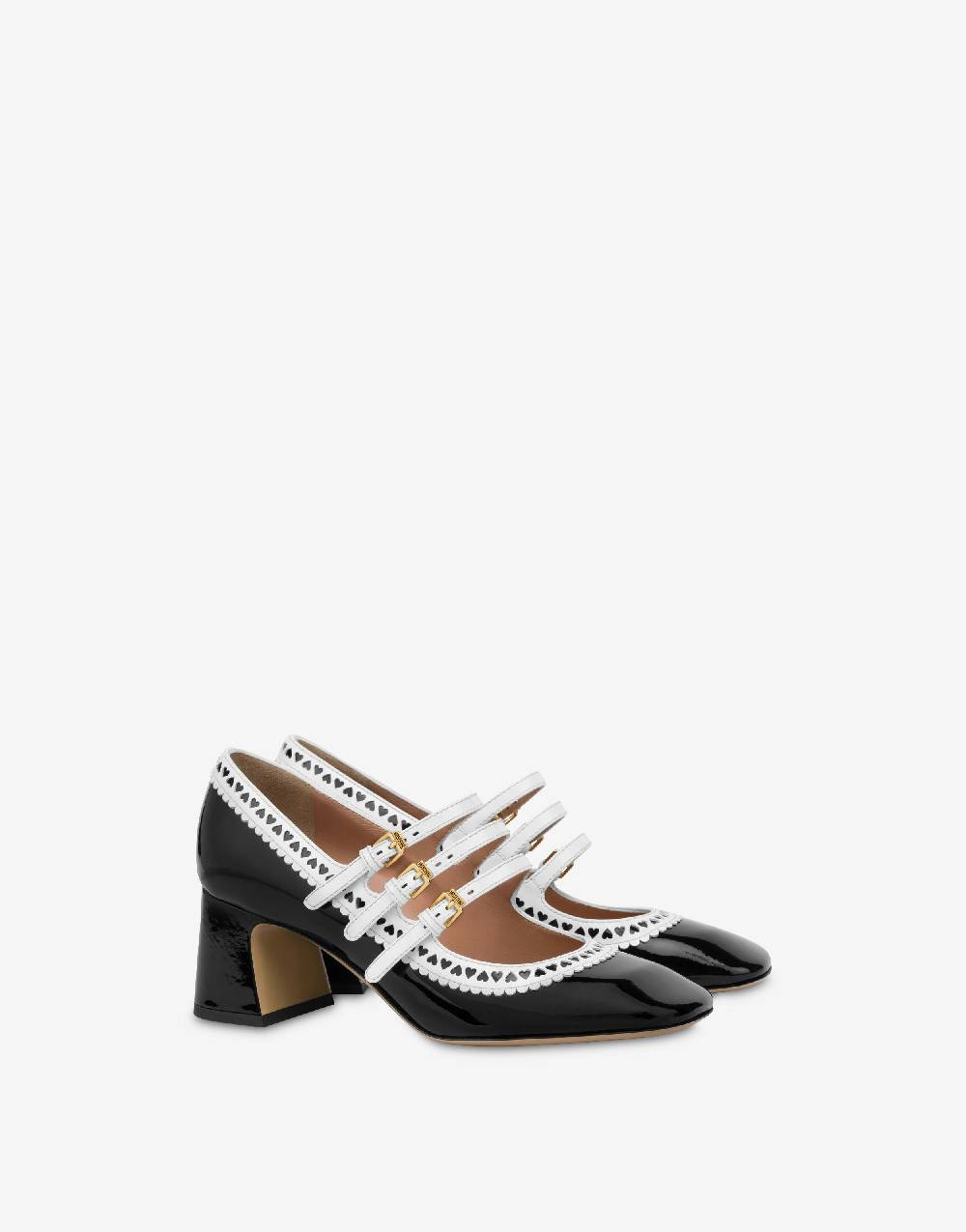 Love Moschino Mary Jane in vernice Hearted Brogue