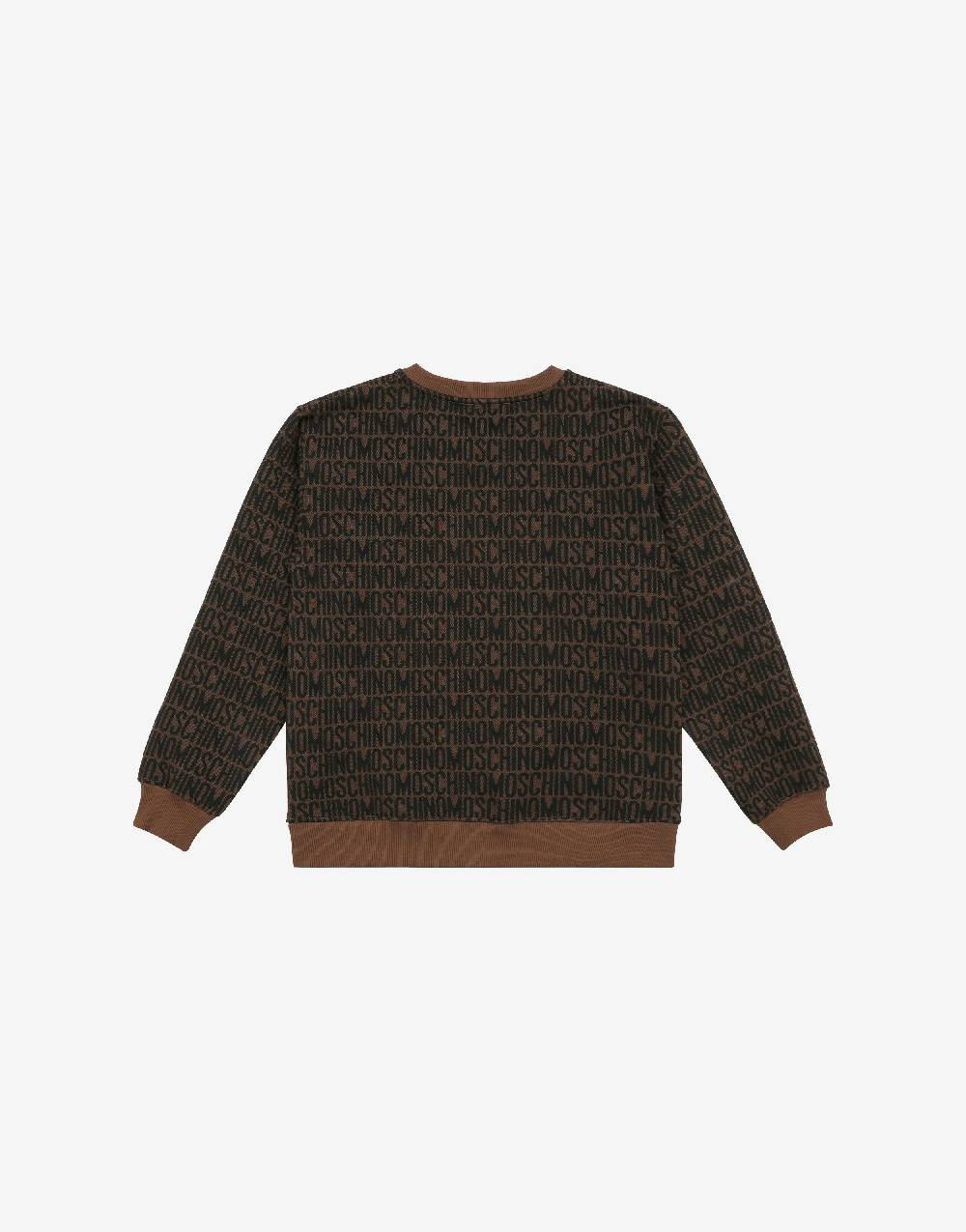 Love Moschino Felpa in cotone Allover Logo In Vendita