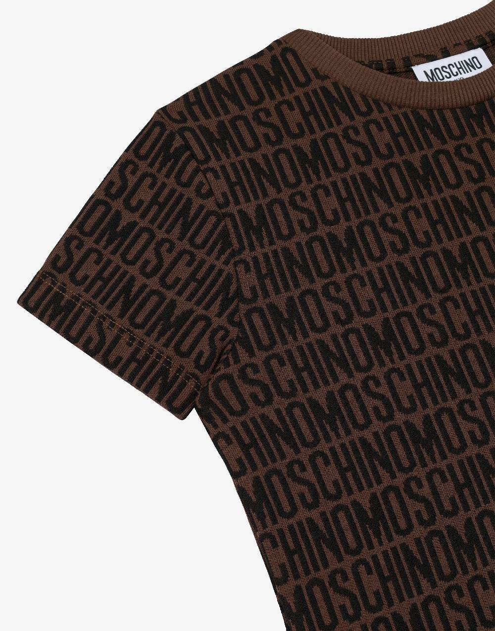 Love Moschino T-shirt in jersey Allover Logo Negozio