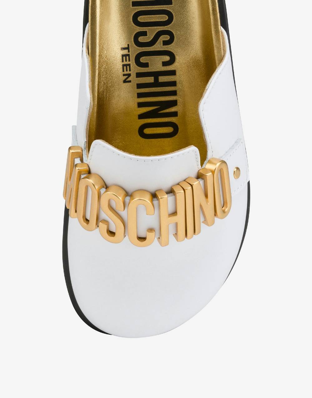 Love Moschino Sabot in vitello Lettering Logo Italy