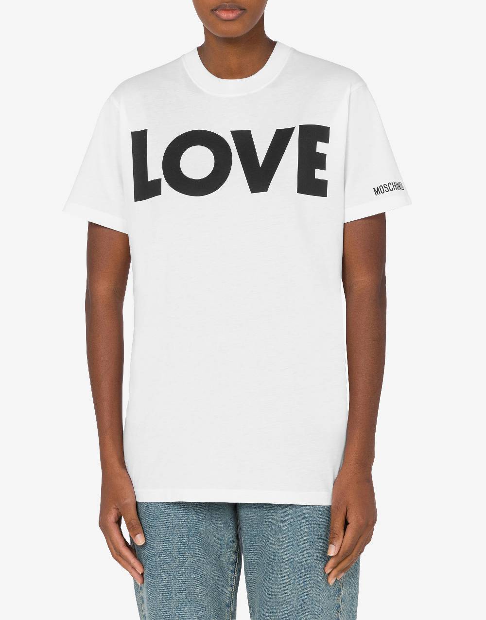 Love Moschino T-shirt in jersey organico Love Consegna Veloce