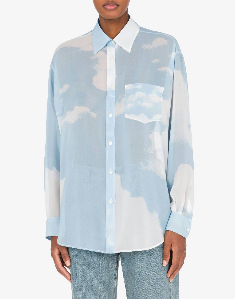 Love Moschino Camicia in georgette In The Cloud Shopping Online