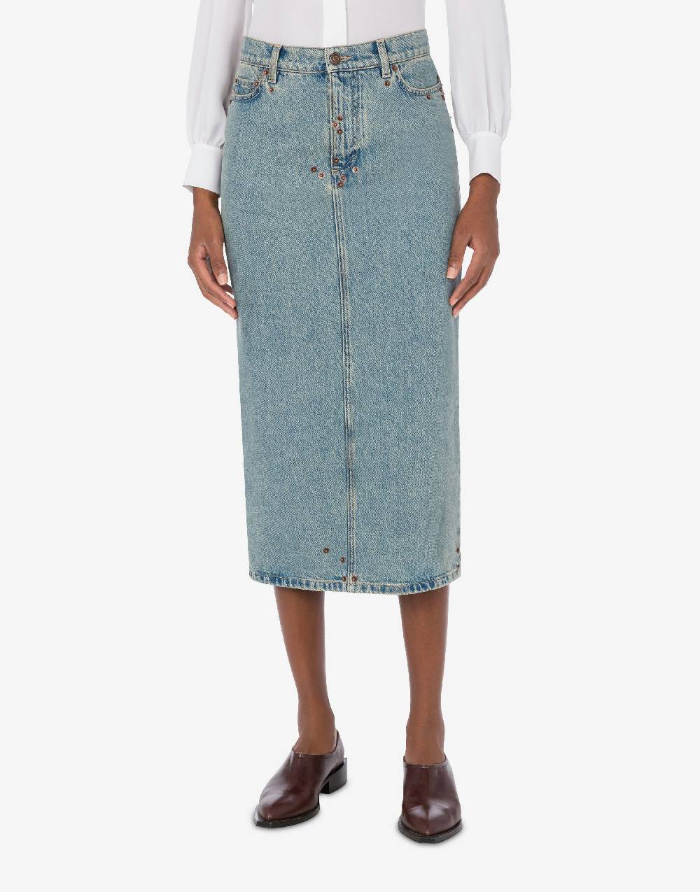 Love Moschino Gonna in denim blu di cotone Affare Del Giorno