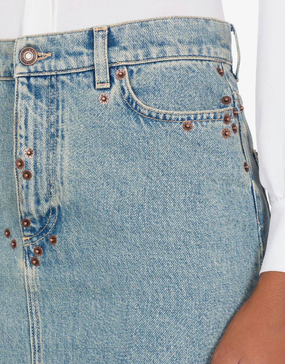 Love Moschino Gonna in denim blu di cotone Affare Del Giorno