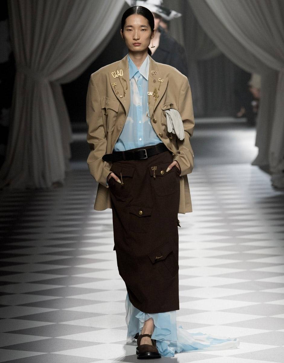 Love Moschino Gonna in gabardina Military Twist Saldi Di Fabbrica