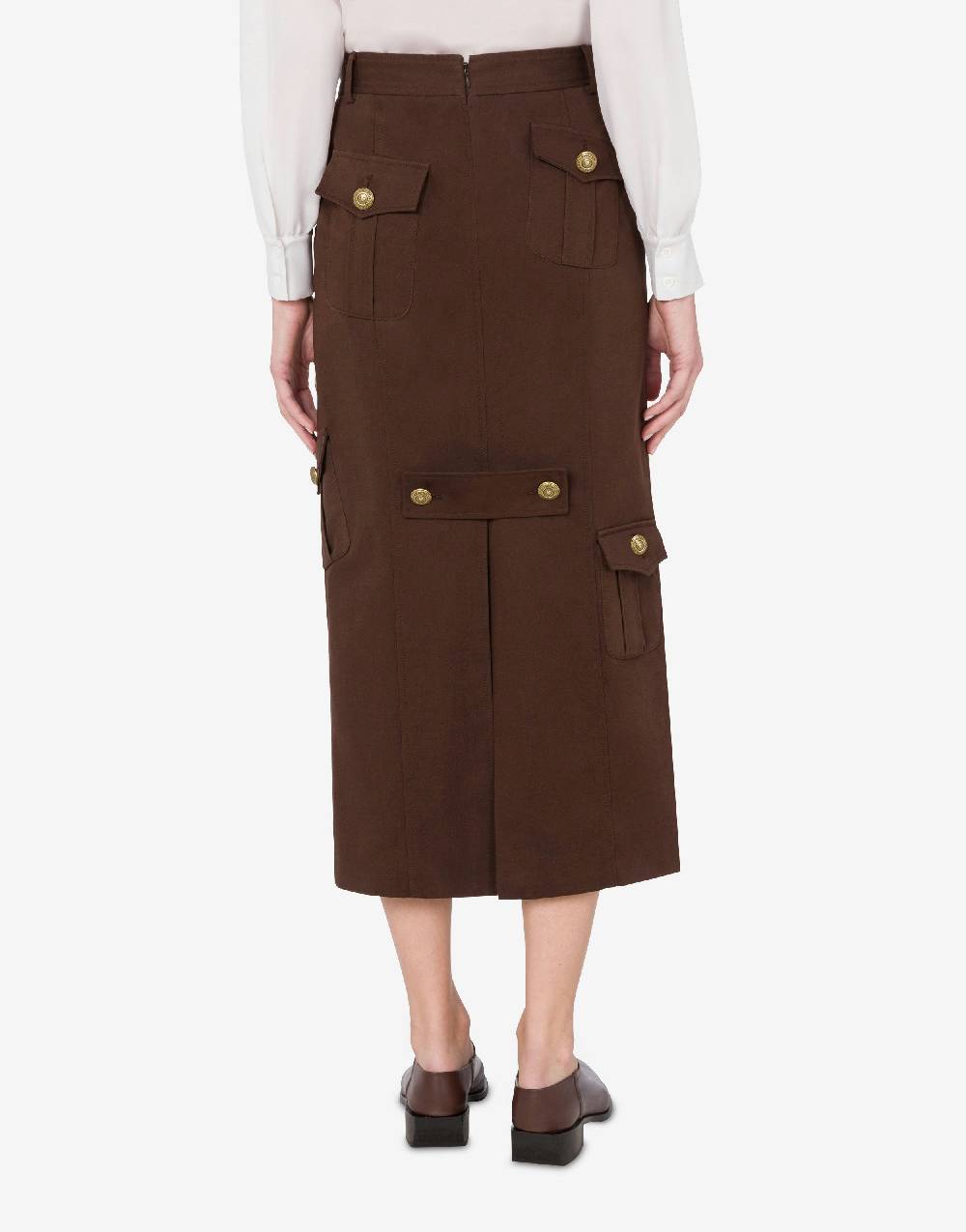 Love Moschino Gonna in gabardina Military Twist Saldi Di Fabbrica
