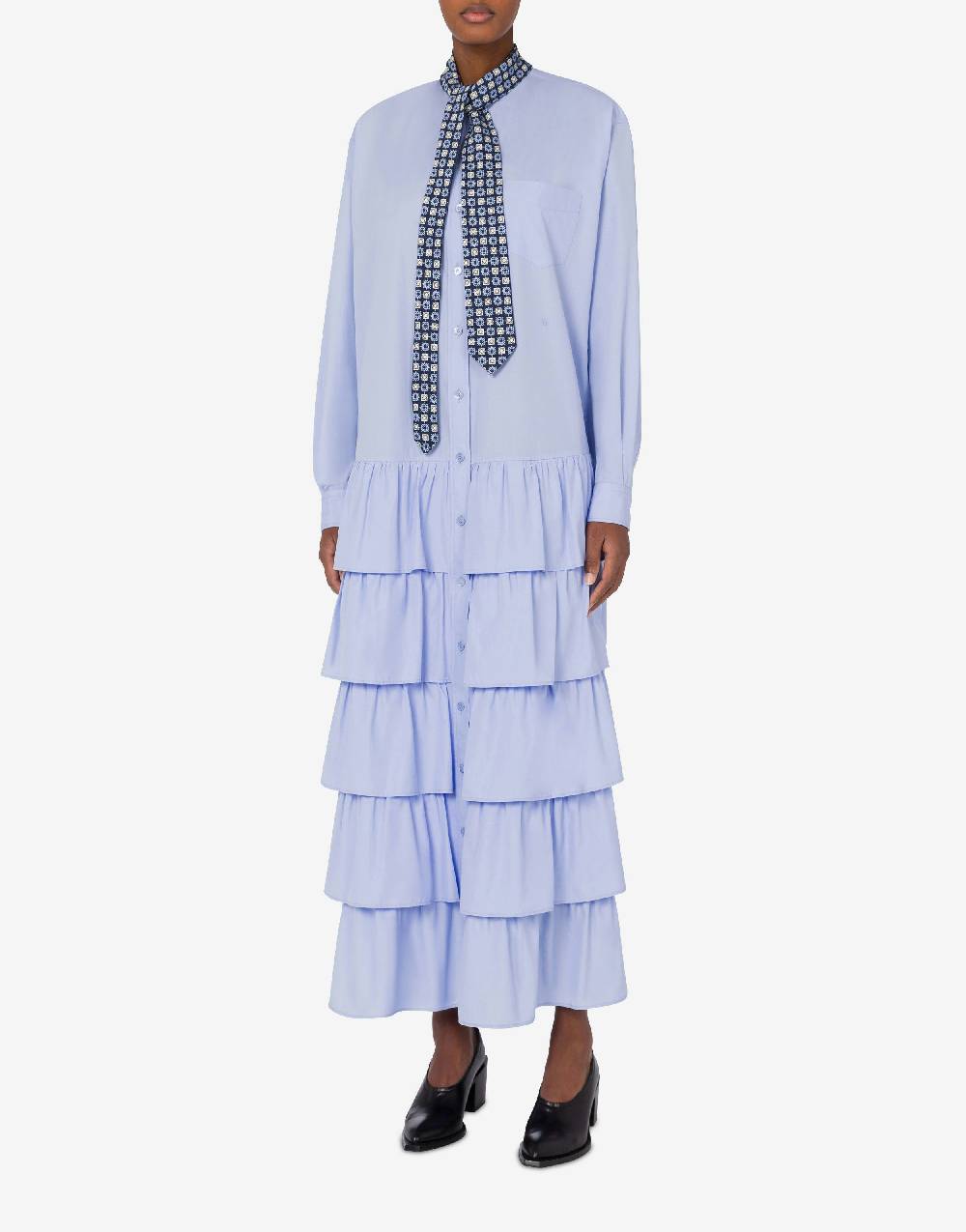Love Moschino Abito in popeline di cotone Tie Vendite Flash