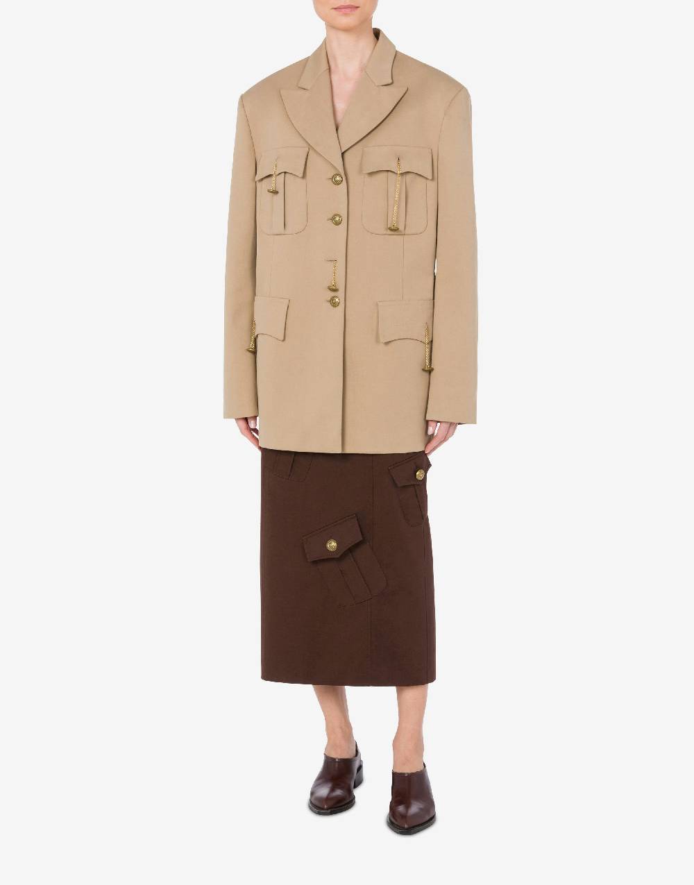 Love Moschino Giacca in gabardina Military Twist In Saldo