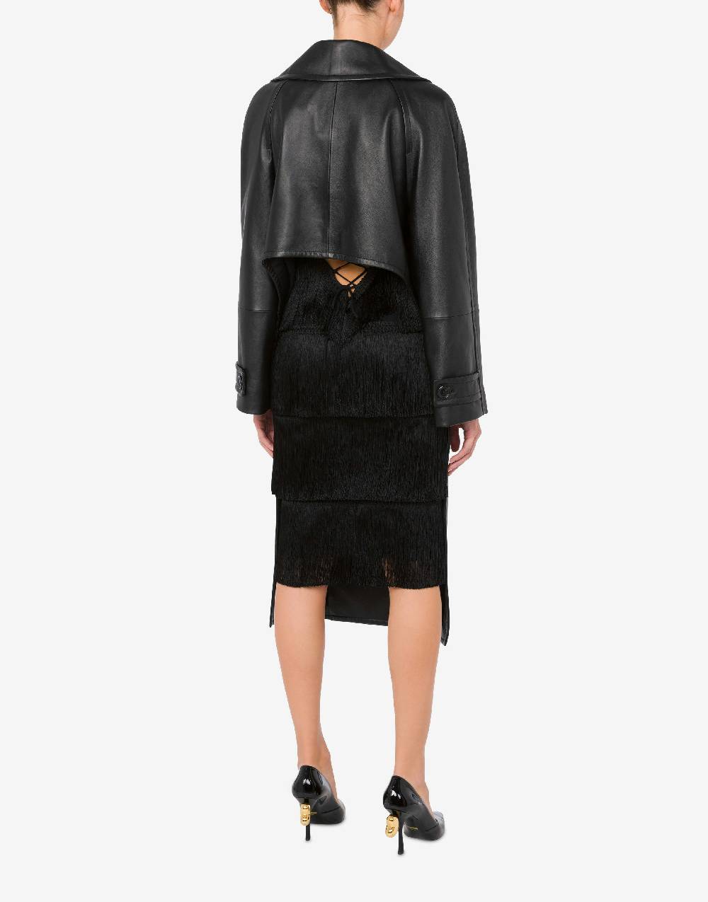 Love Moschino Cappotto asimmetrico in nappa Italia