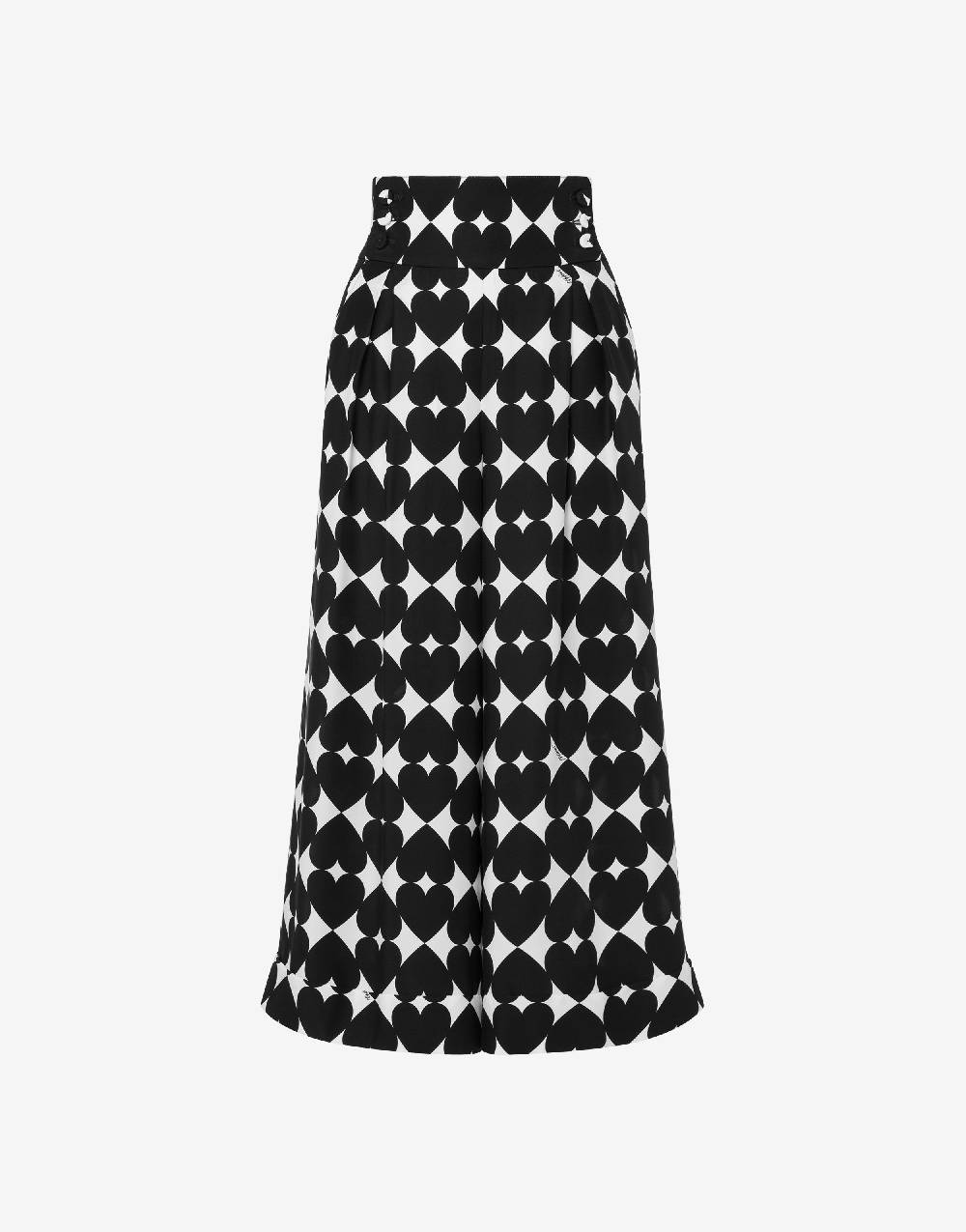 Love Moschino Pantalone con stampa cuori Optical Soddisfazione Garantita