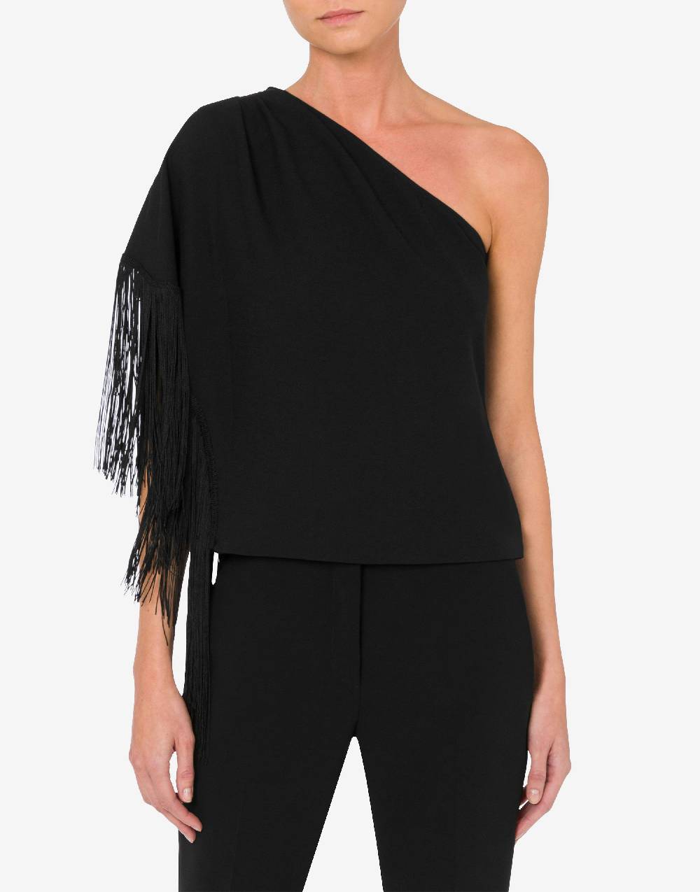 Love Moschino Top monospalla con frange Acquista Ora