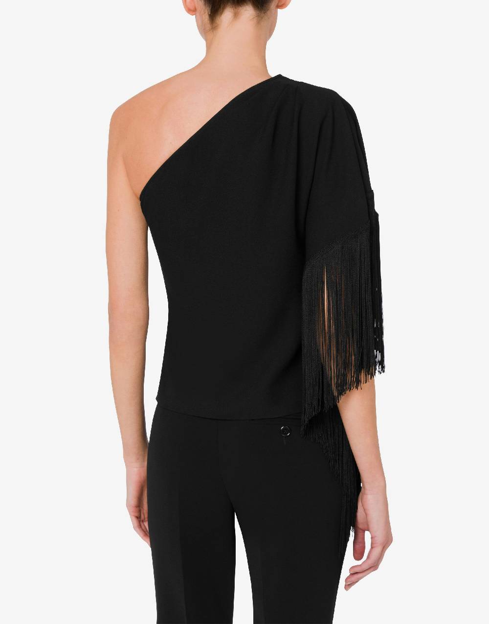 Love Moschino Top monospalla con frange Acquista Ora