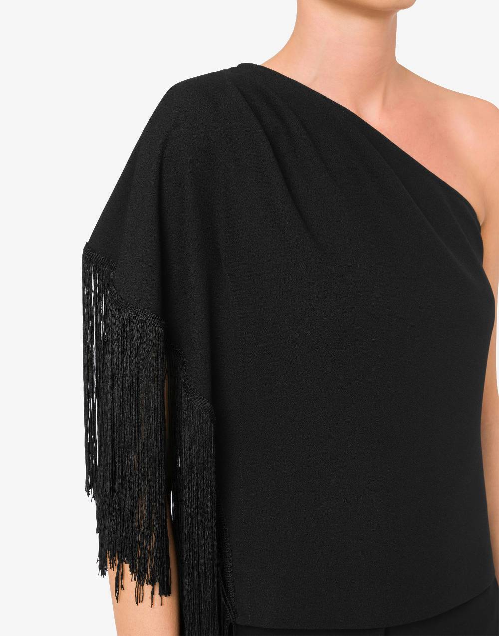Love Moschino Top monospalla con frange Acquista Ora