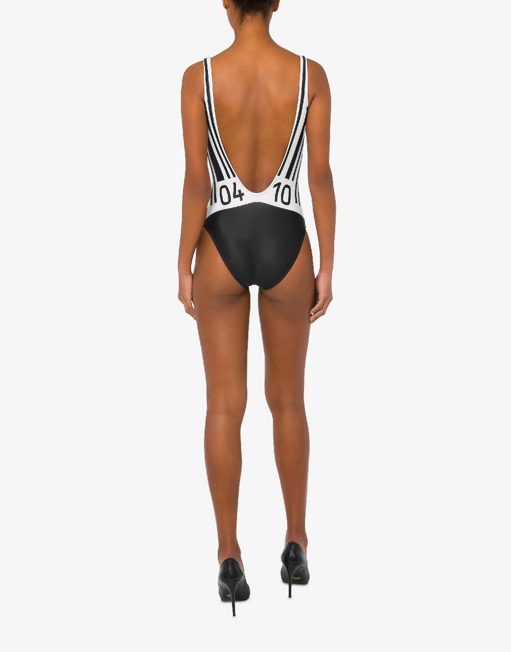 Love Moschino Costume intero con stampa Barcode Presa