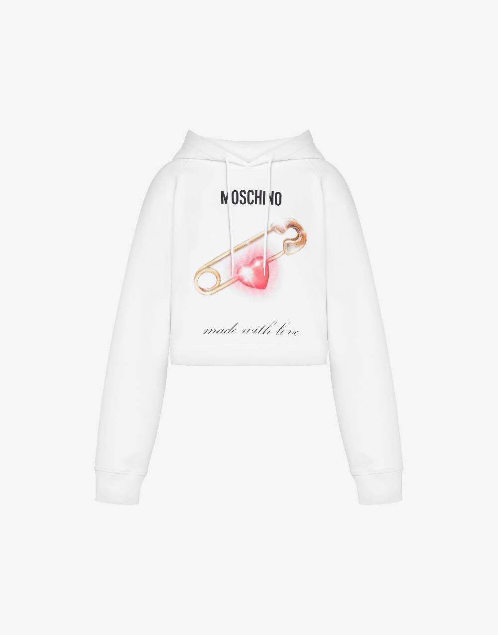 Love Moschino Felpa cropped Heart Safety Pin