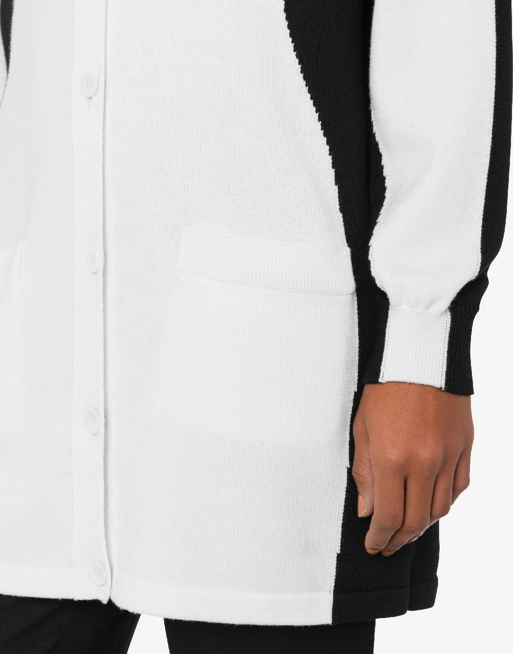 Love Moschino Cardigan in lana Black and White Italy