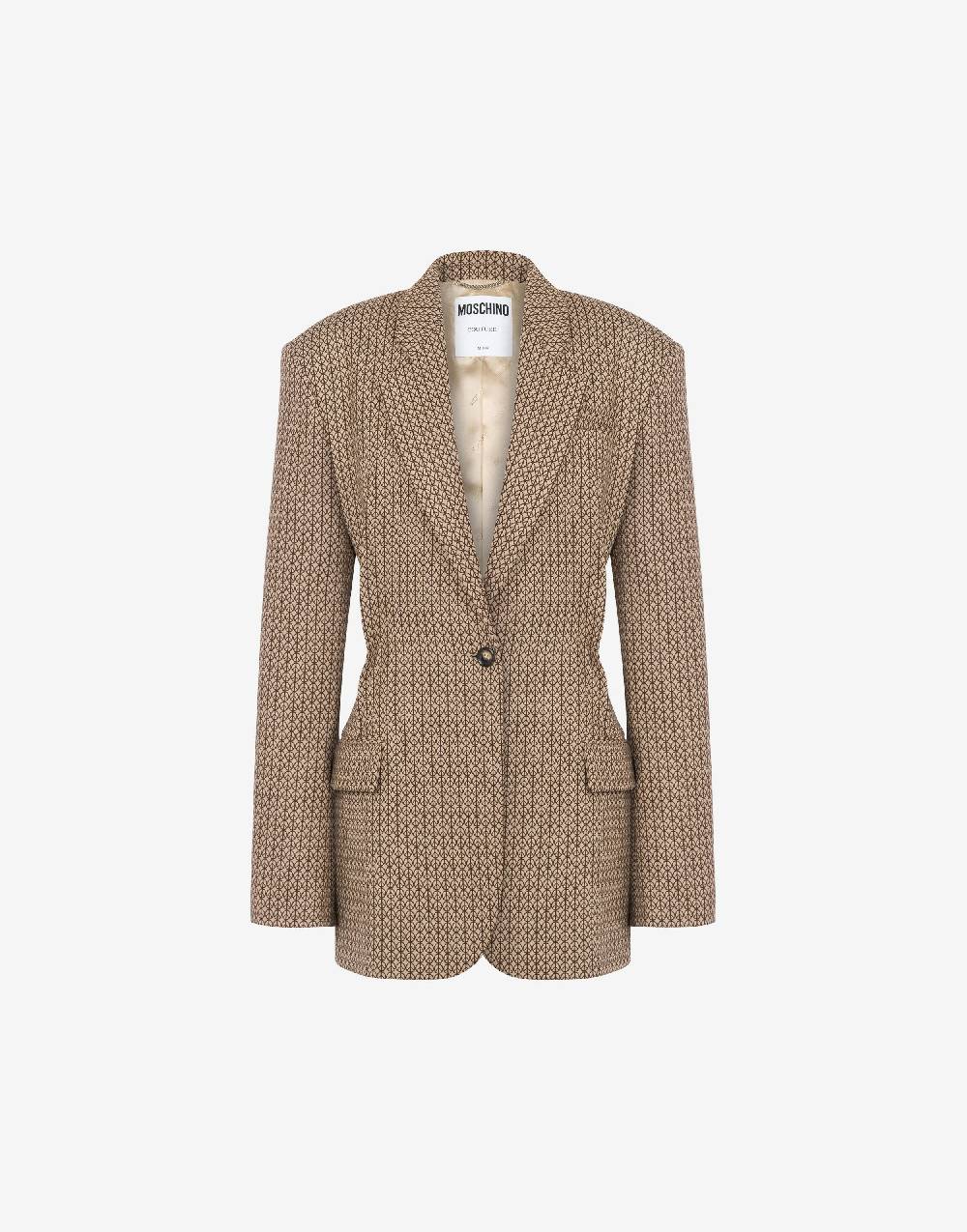 Love Moschino Giacca in lana jacquard Peace