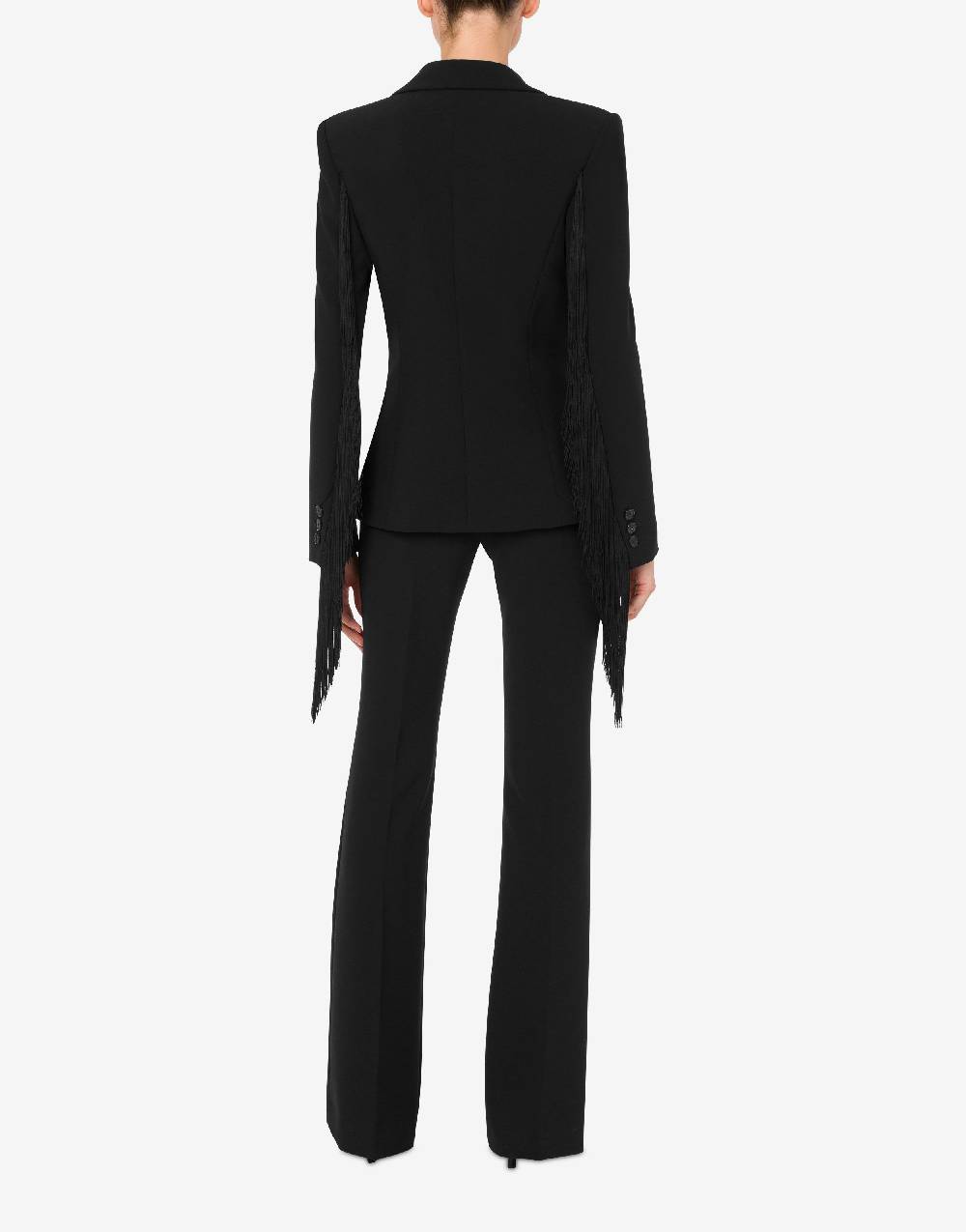 Love Moschino Giacca in crêpe con frange Latest stili