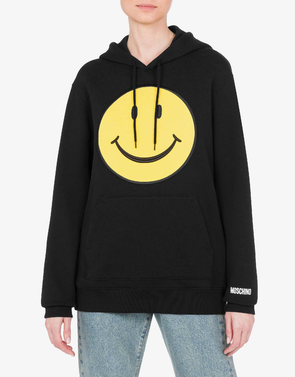 Love Moschino Felpa in cotone organico Smiley® Sconto
