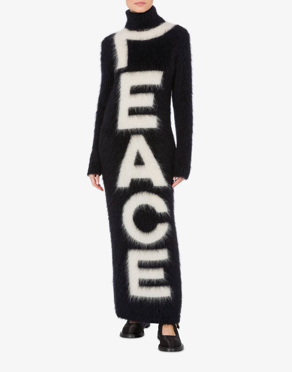 Love Moschino Abito in mohair garzato Peace Offerta